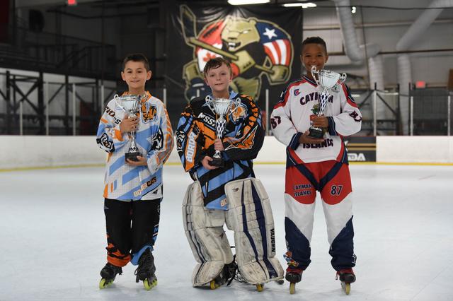 10u Skills Winners Jordan Stanley - Sniper Noah Young - Goalie Jaxon Cover - Fastest